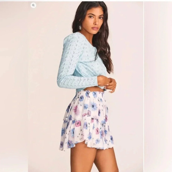 LoveShackFancy | Ruffle Mini Skirt | Deep Cotton Candy | NEW | S - Picture 1 of 11